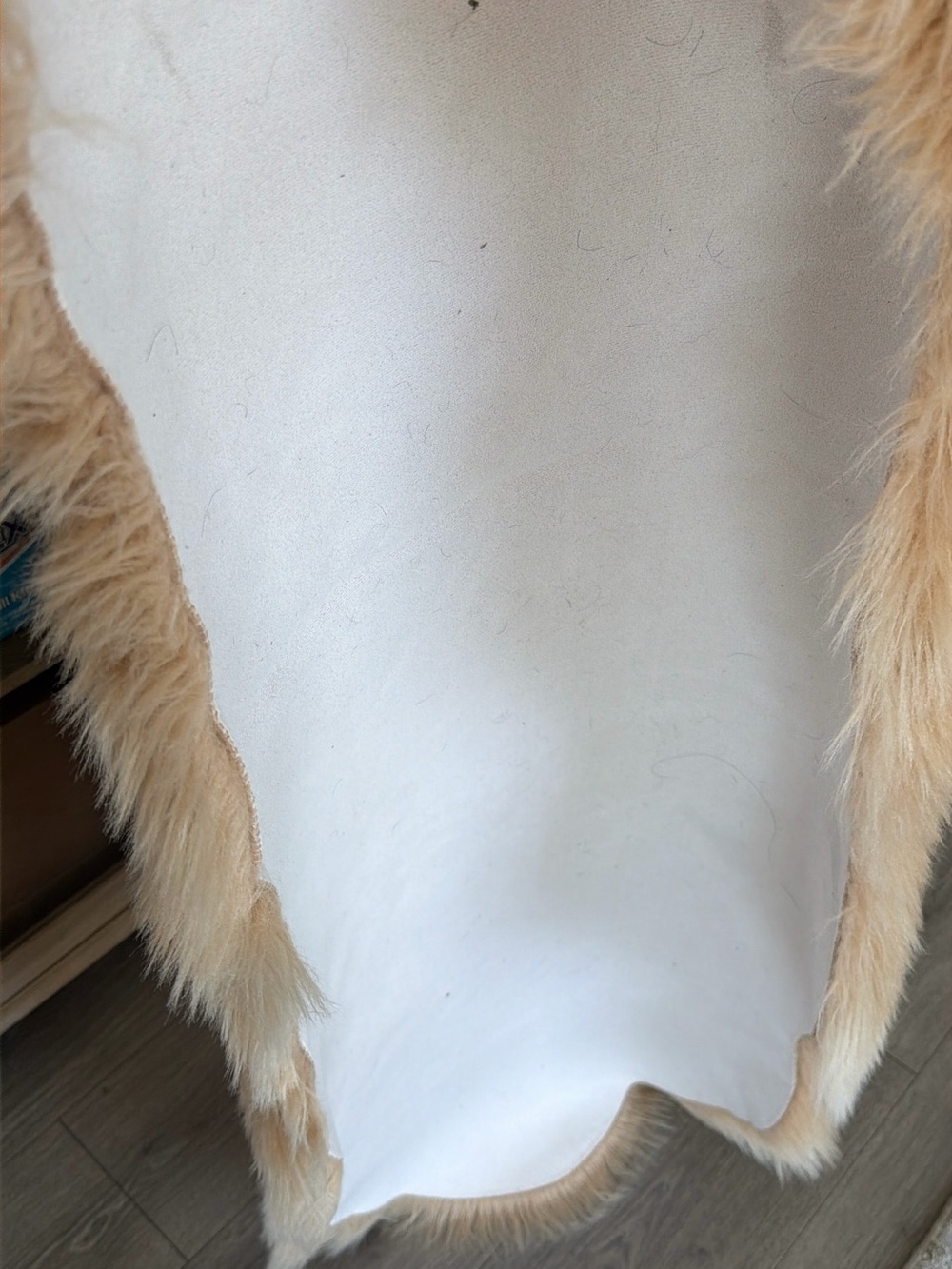 64”x23” Faux fur rug light tan. Like New. Dog friendly house - Picture 3 of 4